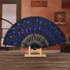 Party Favor Chinese Classical Dance Folding Fan Elegant Colorful Embroidered Flower Sequins Female Plastic Handheld Fans Wedding Gifts Q448