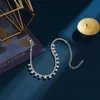 Modne pełne łańcuchy kostek nafrinestone dla kobiet letnie sandały plażowe kostki srebrna biżuteria stóp 230719