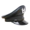 Boinas de couro Oficial da Alemanha Visor Cap Hat Hat Cortical Hats Militares Cosplay Halloween