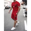 Men filhas de pilotos masculinos Men Suje de moda de 2 peças de duas peças camisas curtas calças calças casuais K roupas de tamanho confortável, jogging