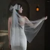 VEILS BRIDAL SUPER FAIRA ELÁSTICA líquido CUSO VEIL BRANCO DUPLA Licença Double Casamento Viagem de gaze macia Batida Tiara