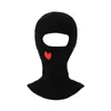 Berets Single Hole Balaclava Hats Full Face Mask Heart Print Cotton Knit Caps Winter Warm Windproof Hip Hop Halloween Party Ski Beanies