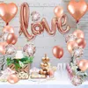 Decoração balões de ouro rosa para chá de bebê nupcial casamento noivado decorações de aniversário champanhe ouro amor ballon