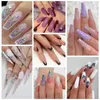 Nagelverlenging gelset met slipoplossing, dubbele spijkerborstel en spatel, 100/180 gruis nagelbestand, 100 pc-extensie nagelstickers, 12 pc's nail art glitter