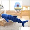 Animais de pelúcia de pelúcia de 50-150cm Toys de tubarão azul de peixe grande pano de pano de pano de pano de pano marinho marinho de aniversário T191019 Drop Deli dhwlh