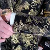 Men S Suits Blazers Gold Heren Luxe Velvet Barokque Royal Stage Costumes For Singers Party Dress Bronzing Pargin 230814