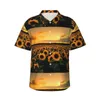 Men's Casual Shirts Sunflower Sunset Mens Hawaiian Short Sleeve Button Down Beach Tropical Floral