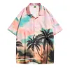 Herrtröjor 2023 mode hawaii skjortor 3d tryck kort ärm kokosnöt träd strand topp stor retro 5xl casual single breasted t-shirts ropa