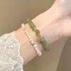 Link Armbanden Natuurlijke paarse kleur Hetiaanse jade kralen armbandbanden voor vrouwen kralen streng sieraden bruiloft cadeau