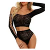 Sexig uppsättning sexig spetsbodysuit kvinnor erotiska underkläder porr kroppsduk teddies bodysuits kvinnliga underkläder kommer nattklänning sexkläder hkd230814