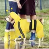 Hondenkleding schattige puppy regenjas vierbenig waterdichte all-inclusive all-inclusive met hoed reflecterende regenjas voor katten huisdier poncho kleding