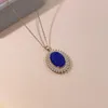 Pendant Necklaces Arrival Wholesale Luxury Gemstone Necklace For Women Female With O Chain Color Stone Locket Factory Sale Free Shippi