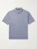 Designer Men Polo T Shirts Summer Loro Piana Cotton and Linen-Blend Polos Shirt Short Sleeve Tshirt