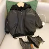 Jackets Boys 'Dikke lederen jas herfst en winter nieuwe kinderstijl valse tweedelige leren jas kinderen overjas r230812