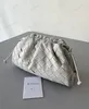 Genuine Leather Woven Cloud Pouch: Mini & Large B Style V Knitting Clutch Metal Chain Crossbody Elegance Tote Designer Minimalist LESS IS MORE Celeberity luxury Italy