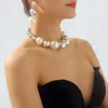 Choker Imitation Pearl Necklace For Women Big Beads Statement Jewelry Bride Party Fashion Beaded Accessories