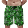 Męskie szorty płyty żaba kreskówka moda pływanie pnia śmieszne wiele żaby zielony wzór mężczyźni wygodne surfowanie na plaży plus size plaża