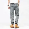 Jeans masculins Mode Hommes lavés Light Light Bleu Vintage Classic Design long Pantalon Male Coton Male Stress Streetwear décontracté