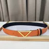 Luxusmarke Fashion Belt Taille Seal Mode Schmuck Kleidung dreieckige glatte Schnalle 3,5 cm Cowide Doppelseitige Gebrauchsgeschenkbeutel