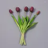 Decoratieve bloemen 5 stks/set luxe siliconen tulpen boeket kunstmatige eettafel decoratie accessoires voor bruiloft thuisdecoratie