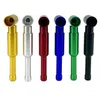 Novo mini mini tubulações de bolso de liga de alumínio colorido estilo portátil estilo removível Filtro seco Tabaco Spoon Bowl Titular Fumador inovador Pipes de mão Tubo de mão