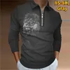 رجال Polos Fashion Lapel Zipper Polo Shirt Street Street Design T-Shirt Summer and American Long Sleeve XS-8XL