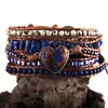 Charm Bracelets RH Fashion Bohemian Jewelry Women Vegan Boho Bracelet Mixed Natural Stones Heart 5 Strands Wrap Drop 230814