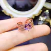 Klusterringar fina smycken 925 Sterling Silver Natural Amethyst Ring for Women Jubileum Gift Heart 8 8m Gemstone