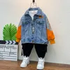 Jackets Autumn Kid Boys Jeans Coats Mangas de algodón Mangas de mezclilla Azul 2 3 4 5 6 7 8 9 10 años Baby Baby Worts Children Clothing 230814