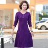 Lässige Kleider Herbstkleid Frauen junge Mutter V-Ausschnitt 2023 Jacquard Retro Cheongsam Langarm Slim Slim