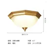 Taklampor American Retro Brass Glass vardagsrum Ljuskorridor Aisle Lamp Balkong Sovrum E27 LED -lampor Belysning