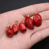 Anhänger Halsketten 1pcs natürlicher Meeresbambus rotes Koralle mit zwei scharfen Enden DIY Ohrring Halskette Schmuck machen Accessoires Geschenk