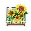 Blocks Pintura de flor Picture Frame Espaço Decoração Home Exibir bloco de construção Diy Creative Ideas Gifts Construction Toy R230814