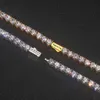 Ожерелье бриллиантовое теннисное ожерелье украшения 3 мм 4 мм 5 мм стерлингового серебряного серебра VVS Moissanite Diamond Cluster Tennis Mens Mens и женские ожерелья Бесплатная доставка