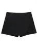 Women's Shorts YENKYE Fashion Women Pareo Style High Waist Skort Side Zipper Culottes Elegant Ladies Overlay