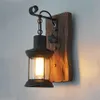 Lâmpadas de parede Lâmpada industrial de parede de madeira Vintage Home decoração de parede ardências de metal lampshad de vidro para a sala de estar de cabeceira HKD230814