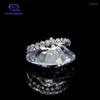 Anelli di cluster Vendite dirette Mezzo eternità D Colore VVS MOISSanite Stones 2mm Gemstone 14K White Gold Bande Gioielli