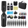 Tattoo Machine Wireless Complete Kit Rotaty Adjustable Speed Waterproof Battery Pen Set Cartridges Needle For Body Art 230814