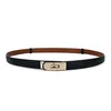 Ceinture habillée pour femmes Designer étroite et silencieuse Ceintures de luxe Orange Noir Simple Ceinture gracieuse pour robes Mince Petite boucle en métal Ceinture de créateur en cuir lisse 6175