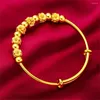 Armreifen Gelbgold Farbe Manschettenknochen für Frauen Multi -Perlen -Charm Armband Armband Pulseira Femme Vintage Schmuck Bijoux