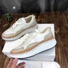 Designer Women Casual Shoes Nama Sneakers Nytt mönster Porto Canvas Rainbow Sneaker Running Sports Shoe Återvunnet Mesh Fabric Size 35-45