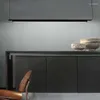 ペンダントランプ線形LEDランプランプデザイナーサスペンションハンギングコードゴールド/ブラックバーオフィスダイニングテーブル