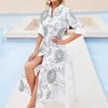 Lässige Kleider Sonne und Mondkleid Koreanische Mode sexy v Hals Pretty Chiffon Langarm Vestidos großer Größe 4xl 5xl
