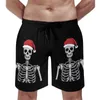 Herr shorts roliga skelett Santa Hat Bräda Summer julutrustning sportkläder korta byxor män snabb torr överdimensionerade badstammar
