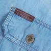 Herren lässige Hemden Denim Männer hochwertige Baumwolle Jean Kurzärmelen Kausaler Hemd dünne Turnhalterkragen Camisas Para Hombre Plus Größe 3xl