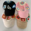 Ball Caps Handmade Crochet Flower Knitted Baseball Cap For Women Autumn Cotton Hollow Female Male Sport Visors Snapback Sun Hat Gorras