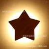 Wall Lamps Hartisan Wooden Star LED Lamp Lovely Background Decoration Light Bedroom Study Bedside Corridor Lighting