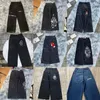 Mens Jeans Jnco Y2K Streetwear Hip Hop Boxing Grafik Grafisk tryck Baggy Black Pants Män kvinnor harjujuk Gotisk bred byxa L60T#