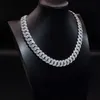 Hip Hop Luxury VVS Moissanite Multiple breddlängd Kubansk länkkedja Män 925 Silverpläterad isad halsband YJU0