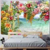 タペストリー美しい花のスタンドタペストリー3D印刷室の装飾リビングルームの壁キャンバスウォール装飾アートビーチマットタピズ